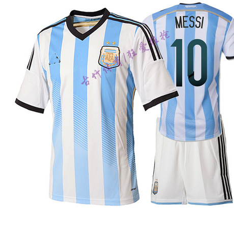 2014巴西世界杯 阿根廷球衣主场足球服套装训