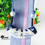 陶瓷首饰品批发青花瓷 招财猫项链毛衣链长款女装饰链 满50元包邮