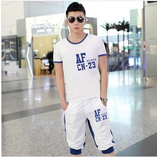 男装2014夏季韩版修身薄款运动套装男卫衣AF