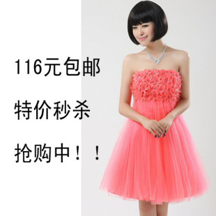 Special bridesmaid small skirt  new 2012 Delta short bridesmaid dress 116 sisters clothing promotional package at a loss-mail