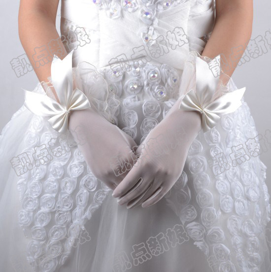 新娘短款网纱手套蝴蝶结短手套婚纱配饰结婚配饰新娘配饰ST-027