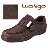 【年度最热销】luckigo卡其色 磨砂皮休闲鞋/加厚软底品牌男鞋