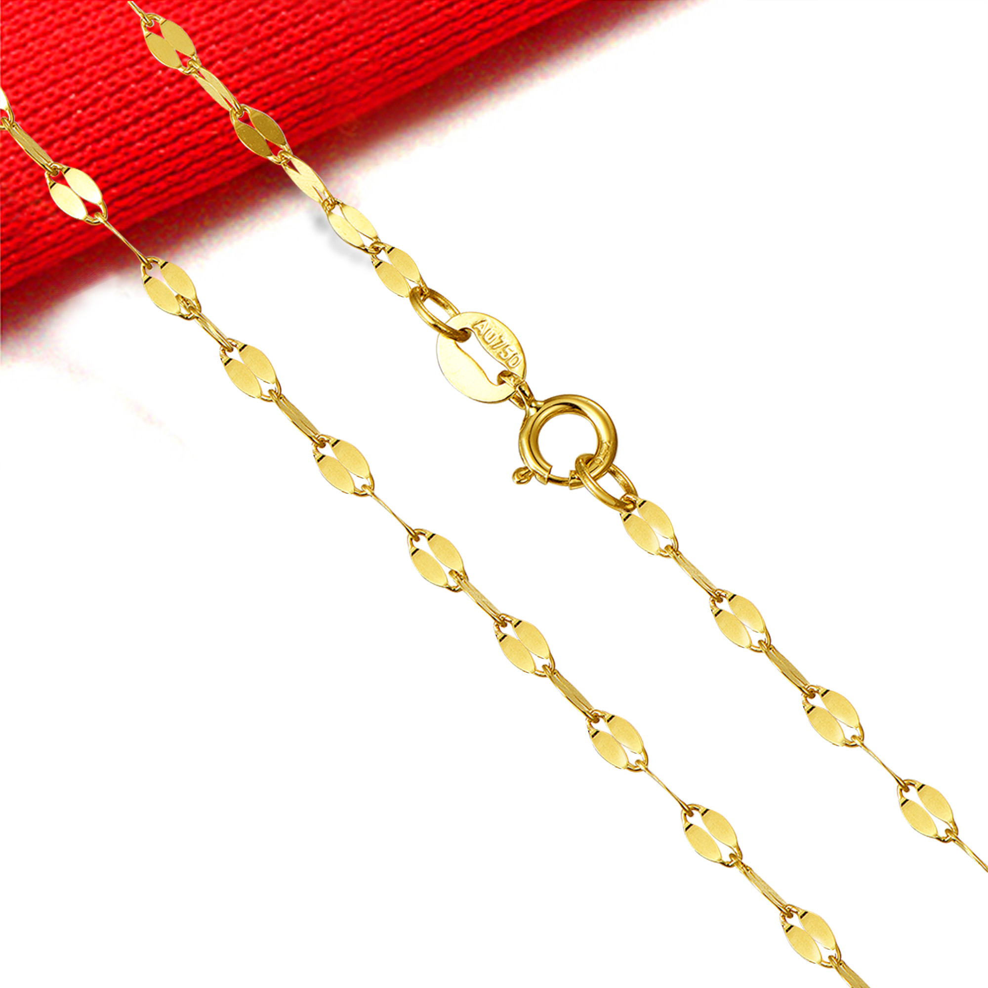 Daughter of a promise 18K Gold Necklace Female models clavicle Color gold necklace gold Platinum Rose gold necklace Lips Chainin the Jewelry/Diamond/Jade/Gold , K gold jewelry, Choker category - from Buy2taobao.com to provide professional Taobao agent buy service