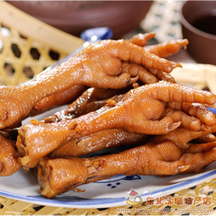  黑龙江东北特产一手店熟食卤味熏酱鸡爪子500g年货肉类小吃美副食