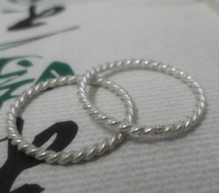  纯银饰品|简约|麻花戒指|情侣对戒|手工素银S925 此批略细