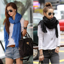 HIV-bean pure color fold scarf extra long wild warm scarf scarves shawl women scarf