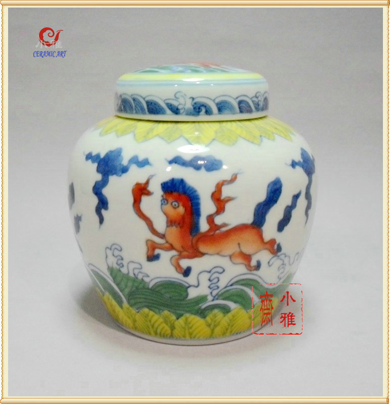 景德镇仿古陶瓷器仿明成化手绘斗彩海马天字罐家居饰品工艺品摆件|ruв категории Домашний быт, декоративная посуда, бак - от Buy2taobao.com для оказания профессиональной услуги покупки агента Taobao