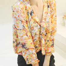 【2moros】2012新款欧美亮眼超甜美花色雪纺衫原单正品/花衬衫女