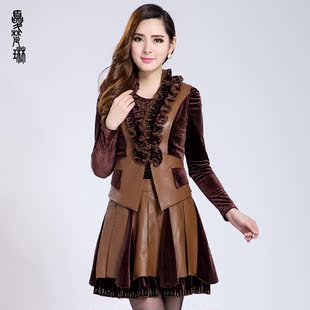 <em>两件套</em>皮连衣裙秋装 - 购物 女装网
