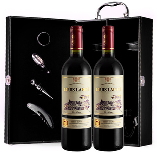  原瓶原装进口红酒 路易拉菲 干红葡萄酒 法国红酒 2只礼盒装包邮