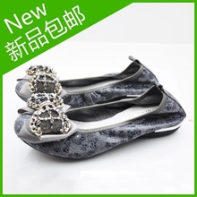 五一促销都市星期天同款2012新品女单鞋平底女鞋花皮女鞋织带串珠