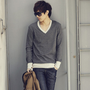 韩版衣服v领打底衫...