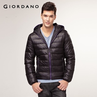 2012 Giordano men's jacket qingnuan zipper hood Teflon down jacket 01071522