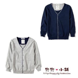  童装春款 欧单 简洁气质款纯棉儿童针织开衫 宝宝毛衣 线衣 线衫