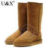 UX正品 2012春冬女靴 5815高中筒羊皮毛一体 雪地靴 清仓厚底