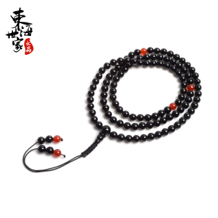  东海世家 特价 天然黑玛瑙手链正品 108颗佛珠手串 饰品男女款