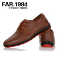 FAR.1984  春季新品头层牛皮透气休闲男鞋 时尚潮流英伦皮鞋子男