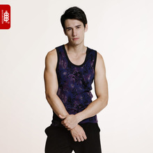 奥棉 男士保暖内衣 纯棉男士保暖背心 加厚加绒红底印花保暖背心