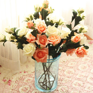  乐逗 批发价欧式玫瑰仿真花 客厅落地装饰假花 餐桌大号装饰花