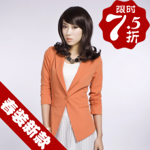 2012zuma春装新款<span class=H>韩版</span>修身OL通勤一粒扣七分袖女士小西装小外套女