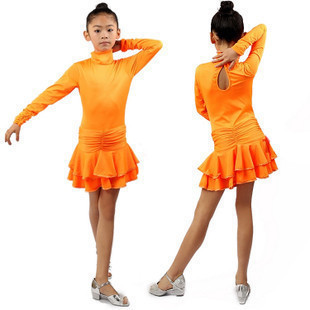 小学生拉丁舞蹈服装广场表演服装长袖练功服学