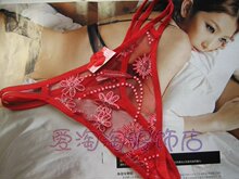 秒杀 8毛 女士丁字裤【透明 性感 低腰 印花】女士内裤 随机发