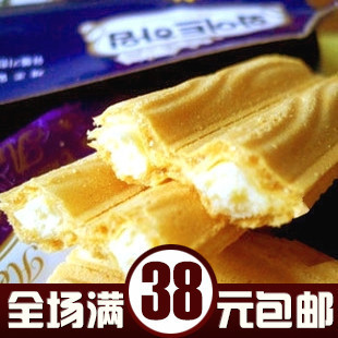  韩国进口食品 crown 可瑞安 可拉奥 奶油榛子蛋卷 142g