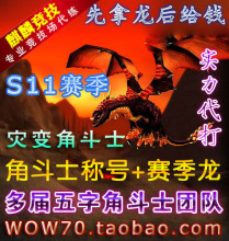 国服魔兽世界专业竞技场s11代打jjc暮光幼龙坐骑及角斗士称号代练