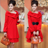 OP 中长款T恤C400Ochirly欧时力 进口<em>羊羔毛</em>狐