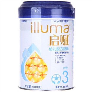  【天猫超市】爱尔兰进口奶粉 wyeth  惠氏启赋奶粉3阶段900g/听