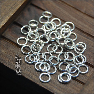  手工DIys925纯银配件批发O形圈开口圈闭口圈单环圆圈4mm5mm6mm