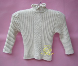 纯手工编织宝宝<em>毛衣</em> 男女<em>儿童</em>木耳边半高领套