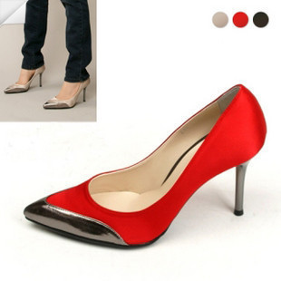  新款韩版复古单鞋性感时尚高跟淑女正品撞色瓢鞋婚鞋正品鞋柜
