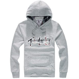  TRENDUALITY诠渡良品秋装 男装修身套头连帽卫衣 男#