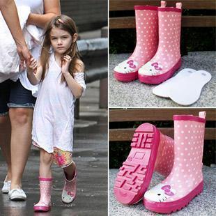  HELLO KITTY猫雨鞋儿童雨鞋粉色儿童水鞋女童雨靴套鞋橡胶雨鞋