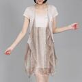 十衣素 热卖2010夏装新品 休闲两件套马甲豹纹雪纺连衣裙1371