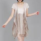 十衣素！热卖2010夏装新品！休闲两件套马甲豹纹雪纺连衣裙1371