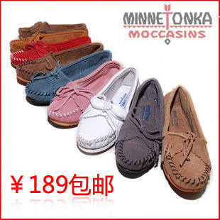  美国代购正品迷你唐卡Minnetonka Kilty流苏单鞋平底豆豆平跟女鞋