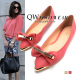 South Korea\'s privately owned big love chic  single metal shoes head small bowknot small pointed mouth a single light shoes