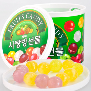  乐天水果糖 韩国进口糖果 七彩水果糖 礼盒糖234g 韩国零食