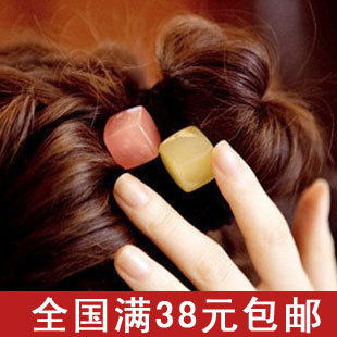  麦尼朵 超甜美 新款韩国饰品发饰 方块糖果色头绳发圈发绳正品A58
