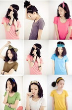 e恋夏装新品女装 百搭 超舒服木代尔多色短袖T / 净色朴素T W06