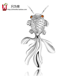  秋冬新品 925纯银项链 女 小金鱼 银饰品 短款首饰 情人节礼物