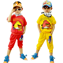 童装男童女童套装2013夏装新款儿童衣服愤怒的小鸟宝宝运动套装