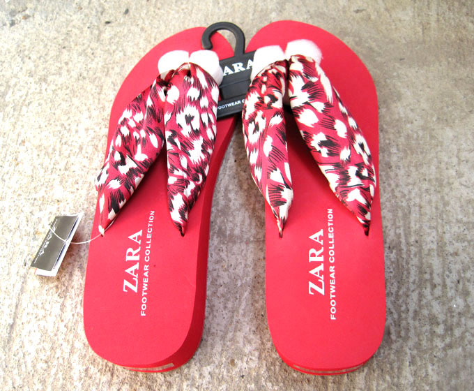 Купить Обувь для дома Новый Зара вьетнамки леопардовый атласная клин ...