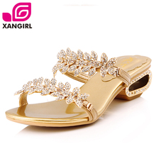Incense child luxury diamond flower leather sandals and slippers women sandals shoes 272