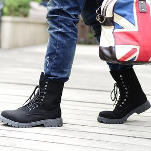  秋冬高帮男靴韩版工装短靴男装马丁靴英伦男鞋时尚特种兵男式军靴