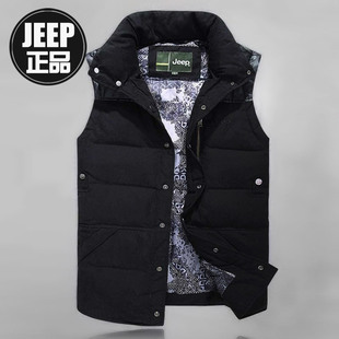 爆款！JEEP专柜正品春装新品青年坎肩男士立领羽绒修身马甲背心男