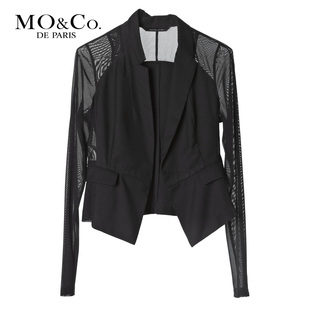 MO&amp;Co. 摩安珂 M113COT58欧美风性感拼接小外套