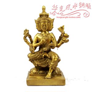 华光风水 开光纯铜泰国四面佛像摆件 有求必应